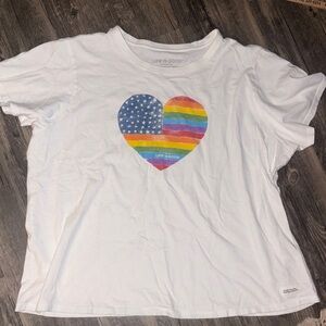 Life is Good rainbow heart TEE - XXXL
